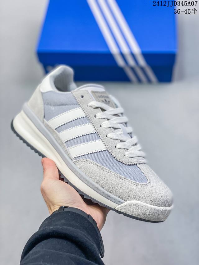 真爆公司级36-45半码 Adidas 阿迪达斯 公司级 Sl 72厚底版系列 男女鞋半码制，采用翻毛皮组合牛津布鞋面材质，内嵌环保海玻璃鞋垫，中底搭载发泡模m