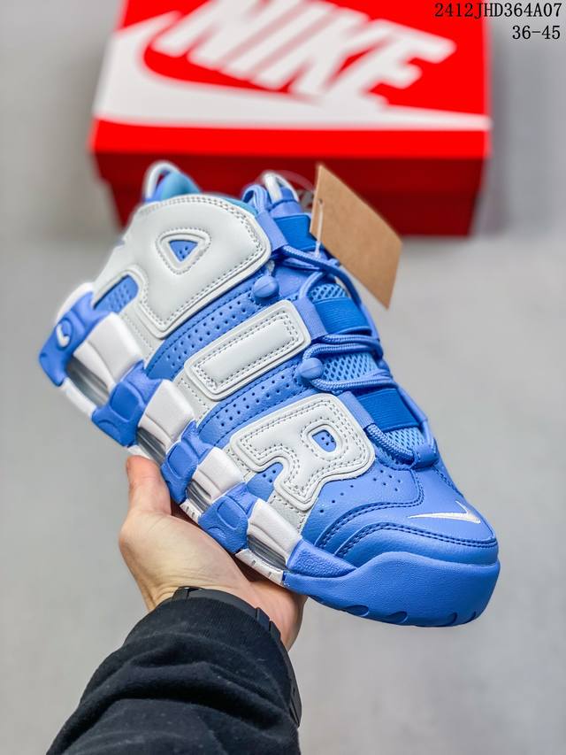 耐克 Nike Air More Uptempo '96 皮蓬全掌气垫男女子运动鞋厚底增高缓震慢跑鞋。续写 20 世纪 80 年代和 90 年代篮球运动飞速发展