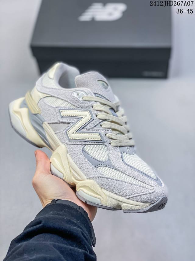 Newbalance Nb 9060潮流复古减震防滑耐磨低帮 运动休闲鞋 男女同款浅灰色鞋身设计采用复古拼接鞋面，复古兼具匠心，细节彰显品质。中底柔软轻便，保证