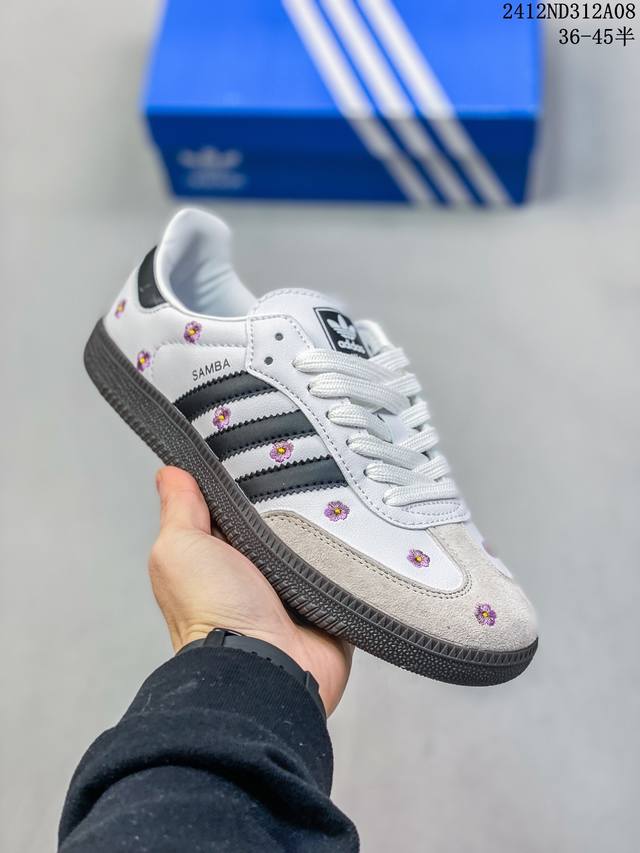 公司级真标半码阿迪达斯三叶草adidas Originals Samba Vegan Og”Spd“桑巴舞系列绅士德训足球风百搭低帮休闲运动板鞋 Size：36