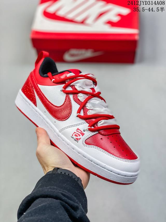 公司级双十二福利套现 球鞋定制 Nike Court Borough 2 玫瑰粉 校园风百搭 低帮女子板鞋 尺码：见图 编码：12Jyd314A08