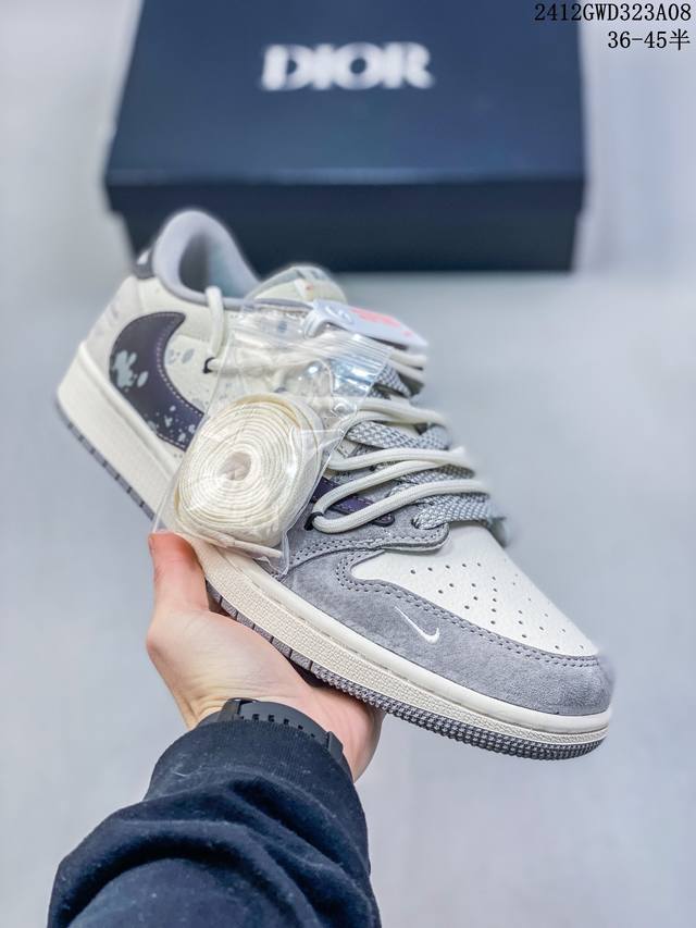 海外爆款限量发售！公司级 Travis Scott X Fragment Design X Jordan Air Jordan 1 Low Og Sp “迪奥联