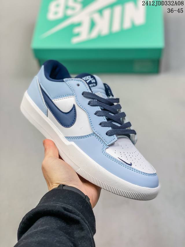 Nike Sb Force 58经典舒适低帮板鞋男女同款黑色 尺码：36-45半 编码：12Jdd332A08