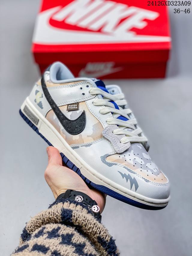 定制款耐克nike Dunk Low Sb联名绑带系列经典百搭休闲运动板鞋加厚鞋舌的填充，使舒适性大大提升，同时也更方便穿脱中底部分则加入了脚感柔软舒适zoom