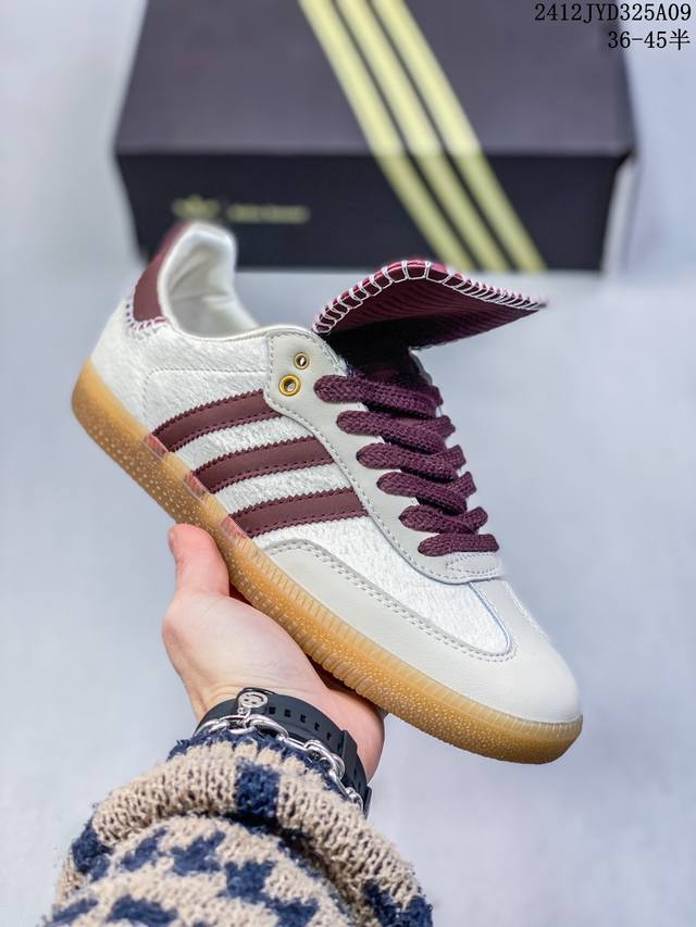 阿迪达斯wales Bonner X Adidas Originals Samba Pony Tonal 德训防滑耐磨 低帮 板鞋 12Jyd325A09