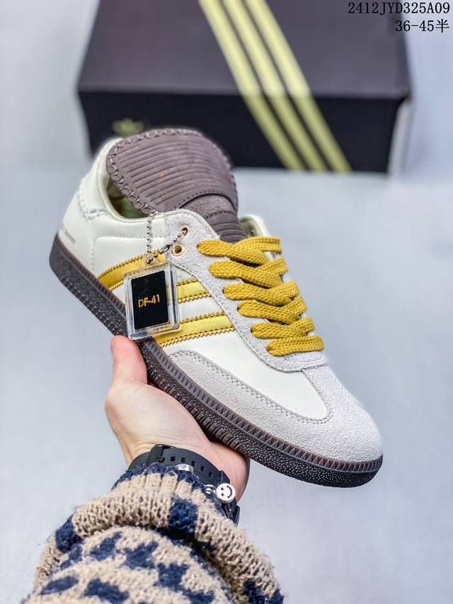 阿迪达斯wales Bonner X Adidas Originals Samba Pony Tonal 德训防滑耐磨 低帮 板鞋 12Jyd325A09