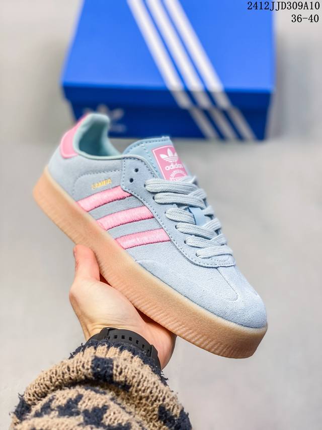 公司级阿迪达斯三叶草adidas Originals Sambae Valentine 桑巴舞系列绅士德训足球风百搭低帮休闲运动板鞋 货号:Jh8836 尺码: