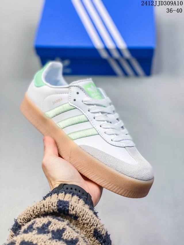 公司级阿迪达斯三叶草adidas Originals Sambae Valentine 桑巴舞系列绅士德训足球风百搭低帮休闲运动板鞋 货号:Jh8836 尺码: