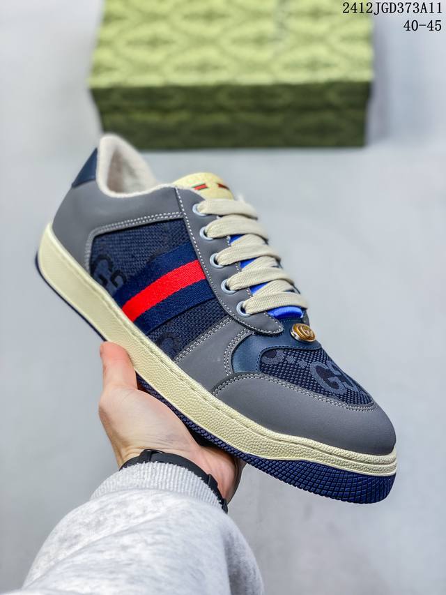 独家实拍 Gucci 古驰小脏鞋 休闲复古百搭低帮板鞋 尺码：35-40 编码12Jgd373A11