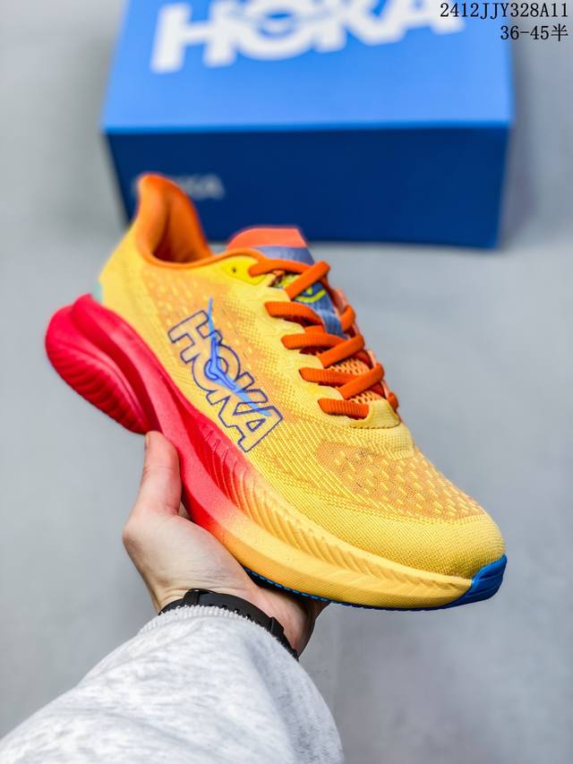 Hoka One One独特的竞训鞋,主打舒适软弹hokamach马赫6#竞速跑鞋 Hoka Mach 6 轻盈且富有弹性的舒适感！迄今为止最轻量灵敏的mach