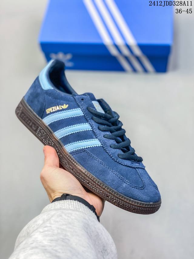 阿迪达斯adidas Originals Handball Spzl 手球运动员系列百搭休闲运动板鞋“翻毛旧黄奶白焦糖底” 12Jdd328A11