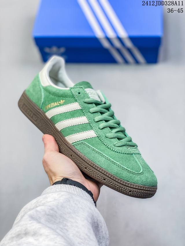 阿迪达斯adidas Originals Handball Spzl 手球运动员系列百搭休闲运动板鞋“翻毛旧黄奶白焦糖底” 12Jdd328A11