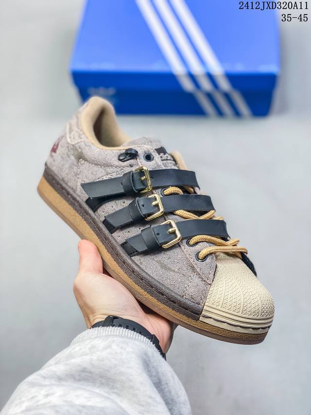 公司级忍者神龟 X Adidas Originals Superstar系列’Shredder’经典百搭 防滑耐磨 低帮 板鞋 货号:Ih7767 尺码:35.