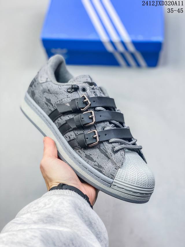 公司级忍者神龟 X Adidas Originals Superstar系列’Shredder’经典百搭 防滑耐磨 低帮 板鞋 货号:Ih7767 尺码:35.