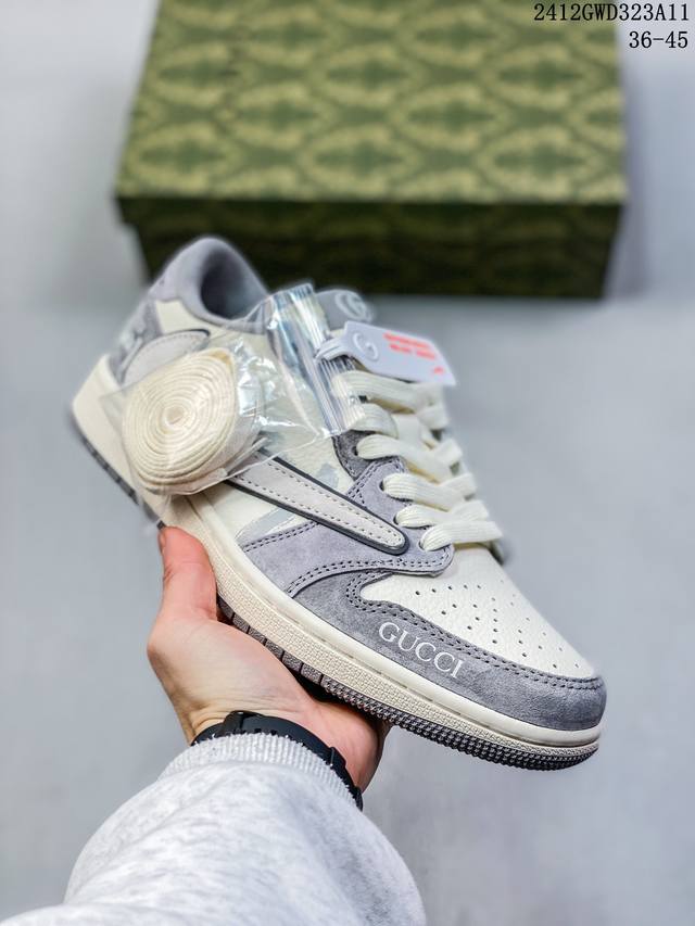 海外爆款限量发售！公司级 Travis Scott X Fragment Design X Jordan Air Jordan 1 Low Og Sp “古驰联