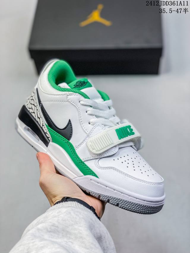 双十二福利套现头层皮 耐克nike Air Jordan Legacy 312 Low”White Pine Green“乔丹最强三合一混合版本低帮文化休闲运动