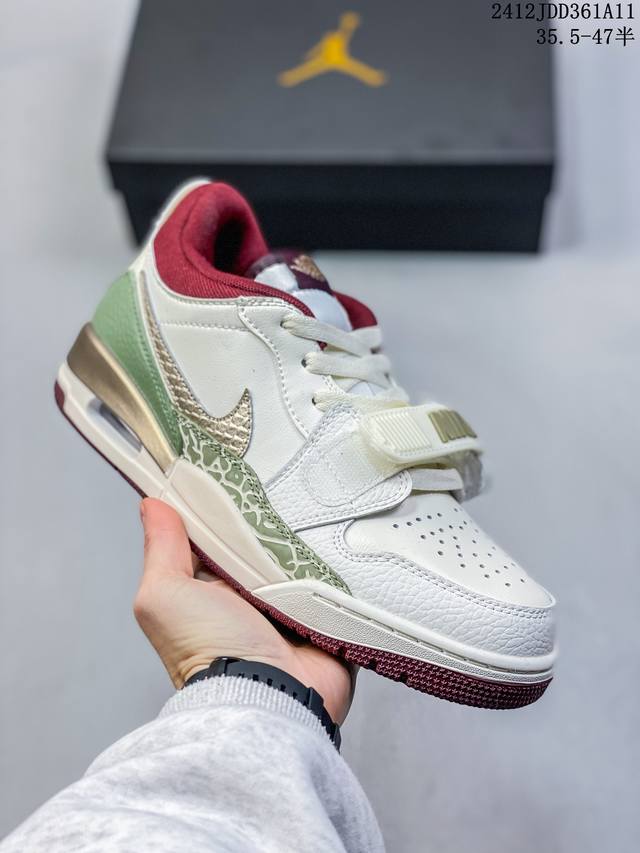 双十二福利套现头层皮 耐克nike Air Jordan Legacy 312 Low”White Pine Green“乔丹最强三合一混合版本低帮文化休闲运动