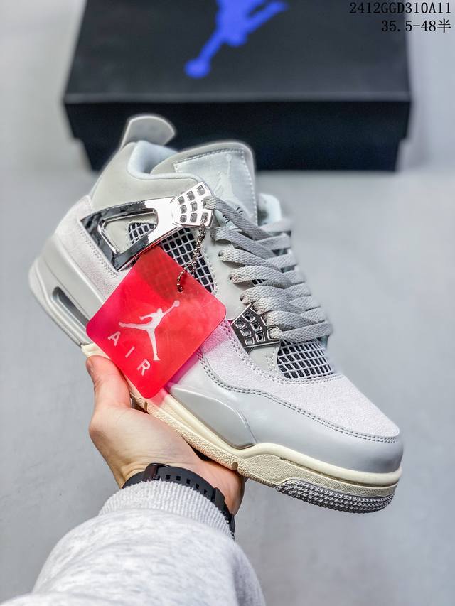 Air Jordan 4 Retro Travis Scott Cactus Jack 乔四 魅力蓝 独家原厂头层磨砂牛皮制作 原档案原模具 原厂楦头 原厂磨具