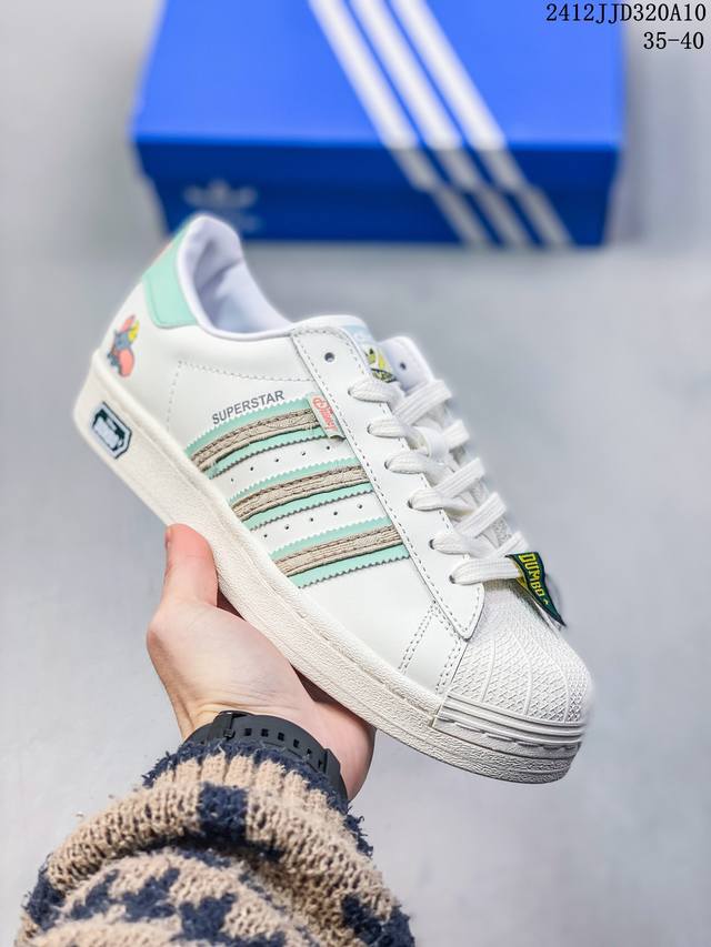 公司级阿迪达斯adidas三叶草 Originals Superstar Sstrn 2024 贝壳头系列低帮经典百搭休闲运动板鞋 货号:B34070 尺码:3