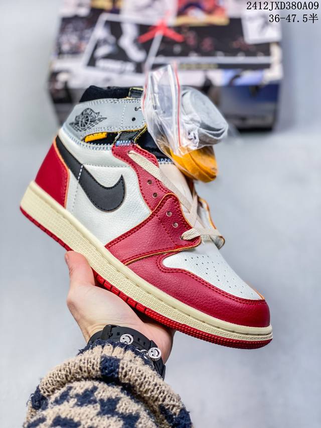 真标带半码air Jordan1 Aj1 Union联名蓝红黑风暴蓝拼bv 0-146 头层真标带半码36-47.5半 编码：12Jxd380A09