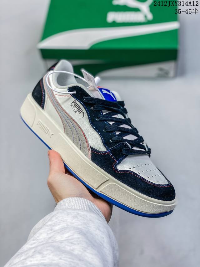 公司级puma Lx Court Low Denim防滑耐磨 彪马低帮经典百搭休闲运动板鞋 货号:394210 01 尺码:35.5 36 37 37.5 38