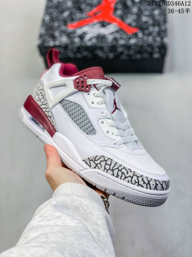 耐克 Nike Jordan Spizike Low 经典爆裂纹复古运动篮球鞋！全新低帮造型吸睛！整双鞋在融合了 Air Jordan 经典鞋款中的标志性元素之