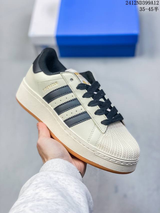 Superstar Xlg厚底增高贝壳头板鞋男女adidas阿迪达斯官方三叶草 12Nd399A12