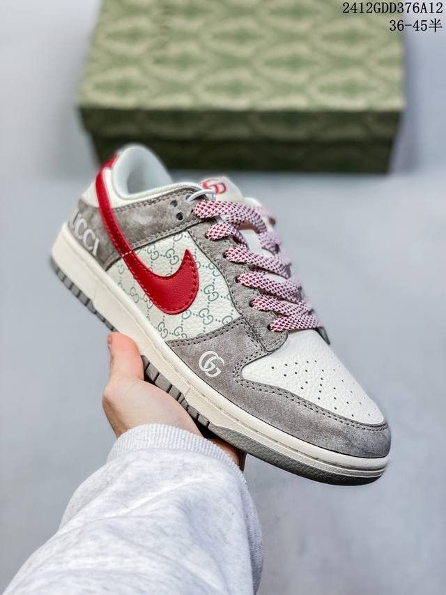 海外爆款限量发售！公司级 Nike Sb Dunk Low“Supreme联名 拼色白勾勾” 周年高端定制 低帮休闲板鞋 定制鞋盒 大厂纯原品质出货 超高清洁度