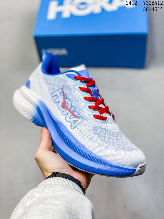 Hoka One One独特的竞训鞋,主打舒适软弹hokamach马赫6#竞速跑鞋 Hoka Mach 6 轻盈且富有弹性的舒适感！迄今为止最轻量灵敏的mach