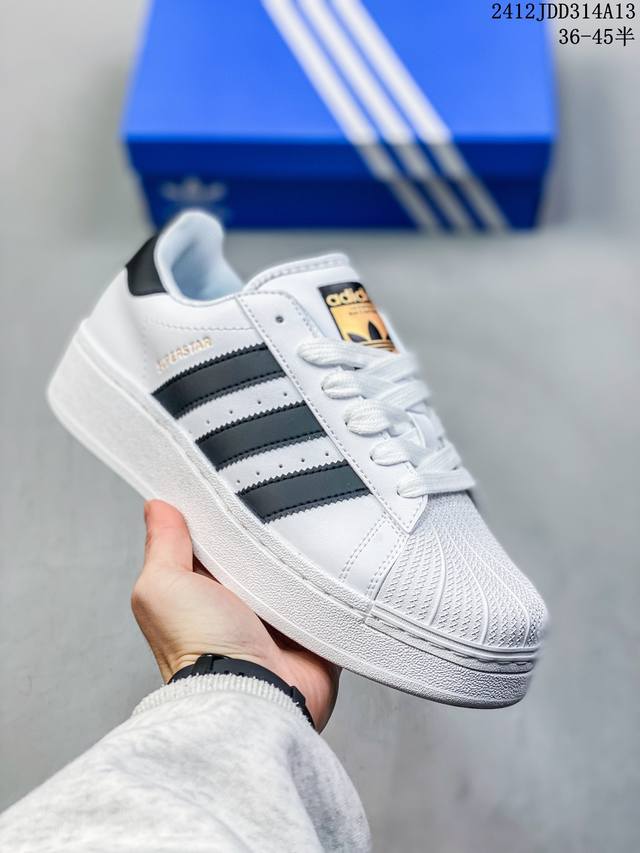 真标adidas Originals Superstar Xlg 贝壳头系列低帮厚底松糕经典百搭休闲运动板鞋 货号:If9995 尺码:36 36.5 37 3