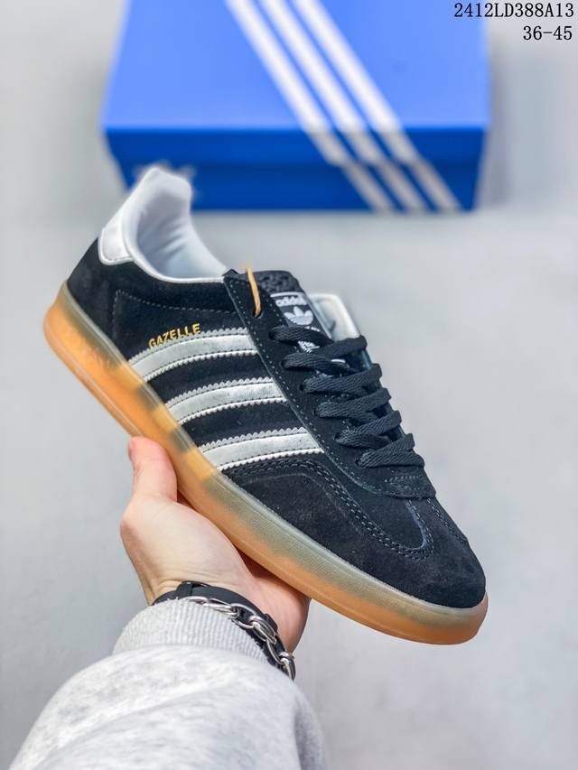 福利套现特价 真标adidas Originals Gazelle Indoor 三叶草休闲防滑耐磨低帮板鞋 鞋头出色设计 塑就出众贴合感 稳固的后跟贴合足部曲