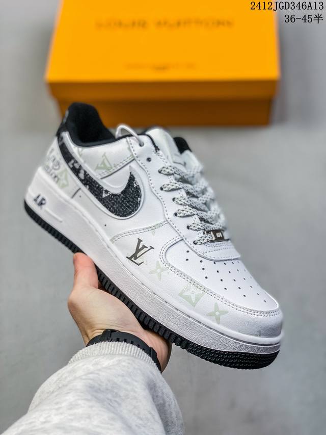 真标耐克nike Air Force 1 Low 空军一号 路易威登 联名 低帮百搭休闲运动板鞋 柔软、弹性十足的缓震性能和出色的中底设计，横跨复古与现代的外型