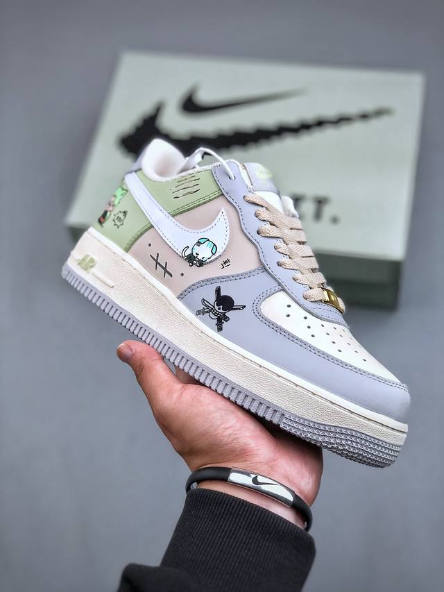 Nike Air Force 1‘07 Low ”Three Blade Flow“ 海贼王系列-三刀流 空军一号低帮休闲运动板鞋 #索隆的三把刀，和道一文字、