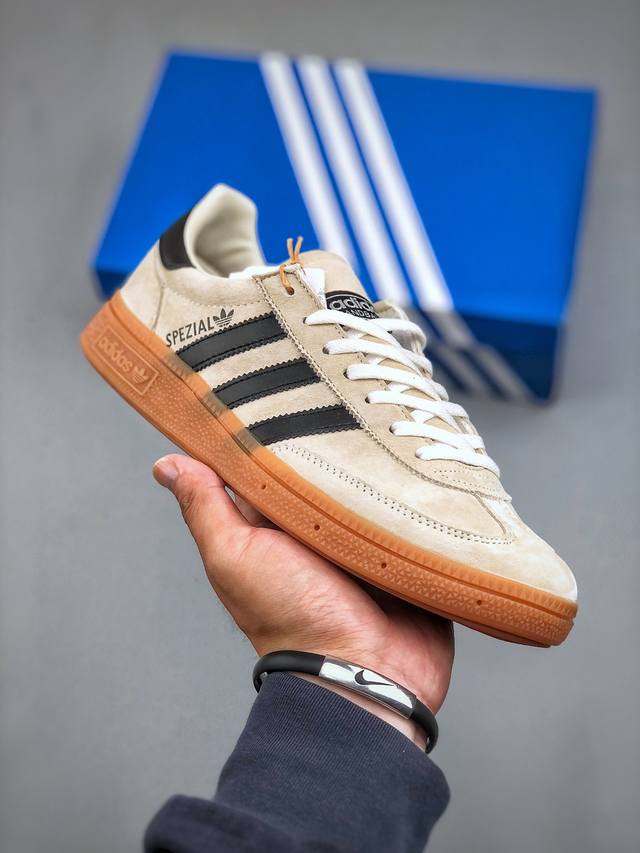 芯片版本 Adidas Originals Handball Spzl 手球运动员系列百搭休闲运动板鞋cp“麂皮浅灰黑焦糖底”If6562 尺码：36 36 3