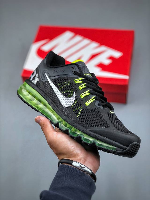 Nike Air Max 2013 耐克复古透气网布气垫跑鞋 555426-003 #搭配全掌式 Max Air 气垫，为步伐注入充沛活力。半透明中底和外底，为