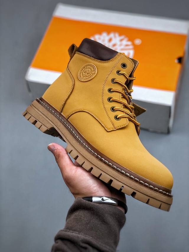 新货#Timberland添柏岚 天伯伦户外高帮休闲大黄靴系列 #广东大厂品质 原盒原包装 #24Ss新款 时尚潮流搭配 面料采用意大利顶级磨砂细纹牛皮 搭配防