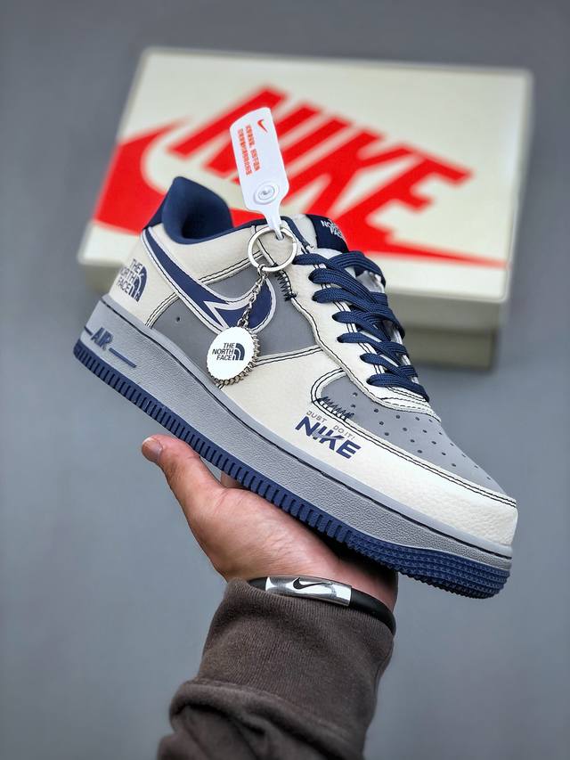 Nike Air Force 1'07 Low 北面石联名-蓝白灰 空军一号低帮休闲板鞋 Kk1988-016 #原楦头原纸板 原装鞋盒 定制五金配件 内置全掌