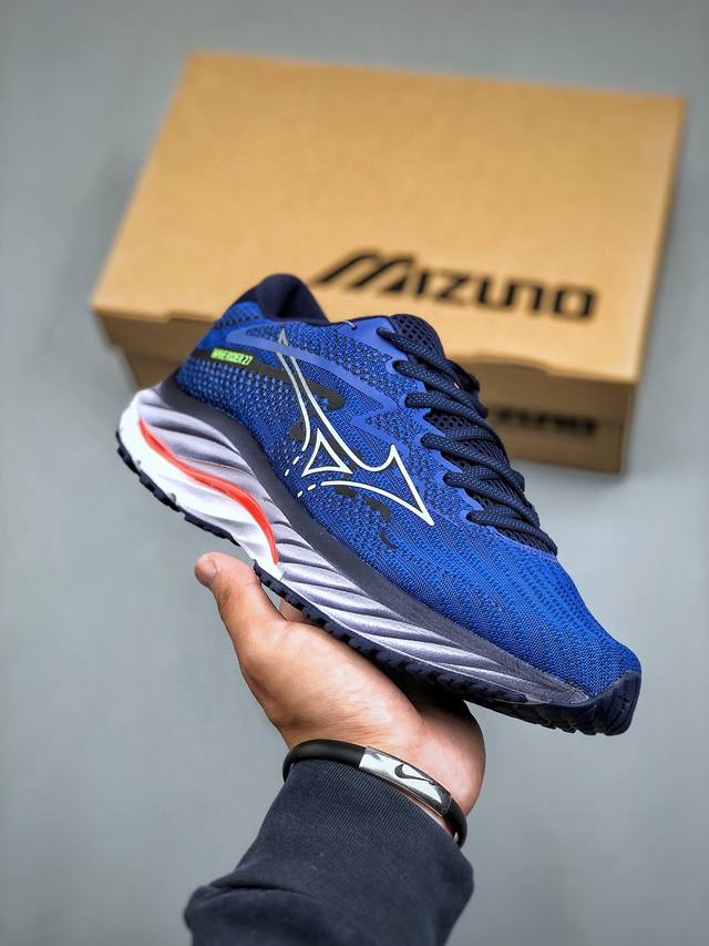 Mizuno Wave Rider 27 减震耐磨 低帮 复古时尚休闲舒适减震运动跑步鞋 美津浓wave机械缓震 可以说是机械缓震跑鞋科技的翘楚有着非凡的适应性