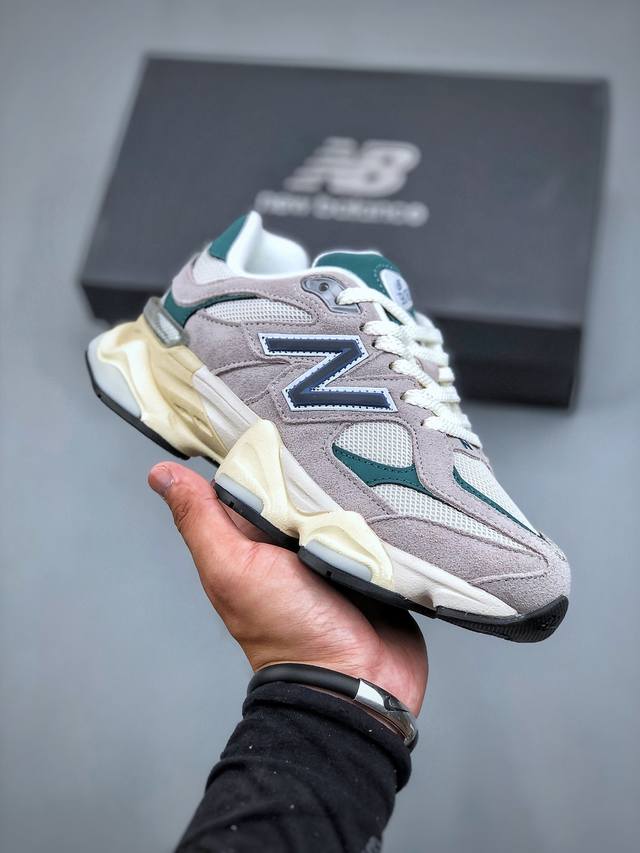 New Balance Nb9060系列 复古休闲运动慢跑鞋 U9060Hms #鞋款灵感源自设计师本人对夏日的怀日回忆。鞋面大身由空间双格及磨砂鞋面拼接而生，