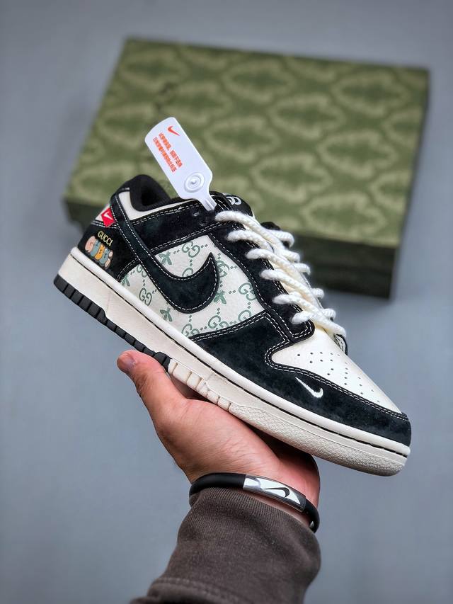 Nike Sb Dunk Low X Gucci 黑米小钩纯原大厂出品 极力推荐原装头层材料 独家版型蒸餾加工帶來的是更好的视觉和脚感体验大厂纯原品质出货 清洁