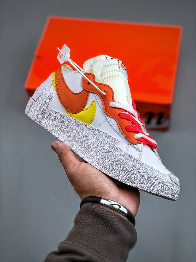 联名日式解构美学品牌sacai X Nike Blazer Low 重叠设计前卫开拓者低帮百搭板鞋 Sacai X Nike 全新双配色blazer Low 即