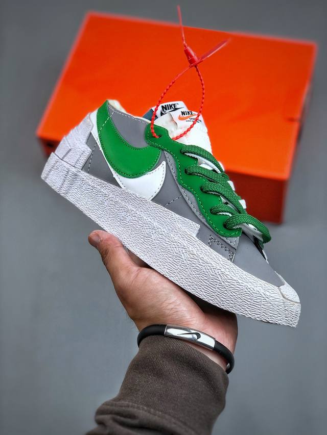 联名日式解构美学品牌sacai X Nike Blazer Low 重叠设计前卫开拓者低帮百搭板鞋 Sacai X Nike 全新双配色blazer Low 即