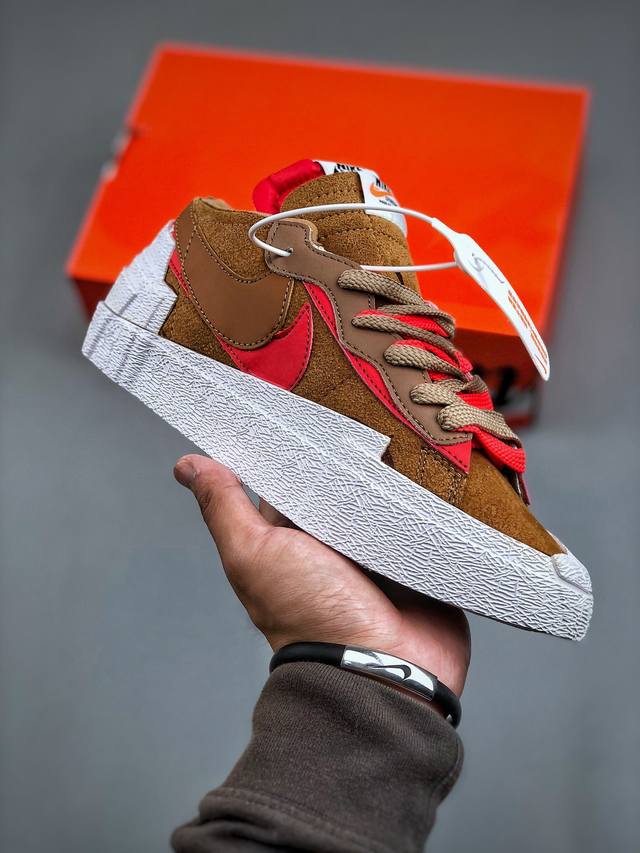 联名日式解构美学品牌sacai X Nike Blazer Low 重叠设计前卫开拓者低帮百搭板鞋 Sacai X Nike 全新双配色blazer Low 即