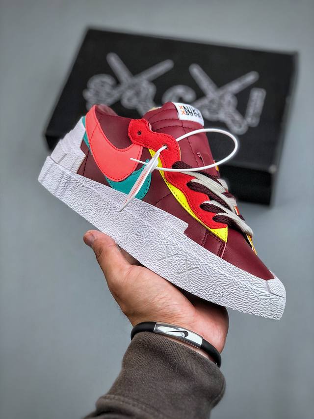 联名日式解构美学品牌sacai X Nike Blazer Low 重叠设计前卫开拓者低帮百搭板鞋 Sacai X Nike 全新双配色blazer Low 即