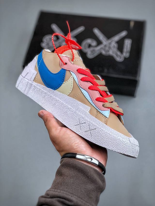 联名日式解构美学品牌sacai X Nike Blazer Low 重叠设计前卫开拓者低帮百搭板鞋 Sacai X Nike 全新双配色blazer Low 即