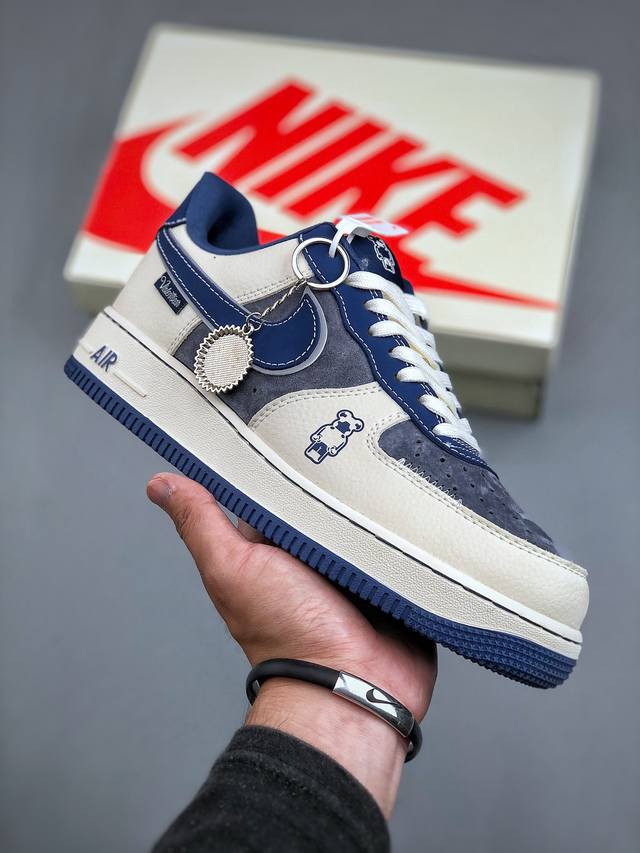 Nike Air Force 1 Low 07 米蓝灰原楦头原纸板 打造纯正低帮空军版型专注外贸渠道 全掌内置蜂窝气垫 原盒配件 原厂中底钢印、拉帮完美 官方货