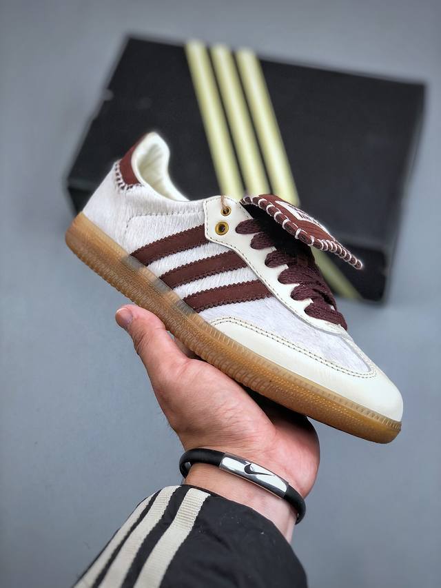 S版纯原 Wales Bonner X Adidas Originals Samba Classic 桑巴舞系列绅士德训足球风百搭低帮休闲运动板鞋 Ie0586