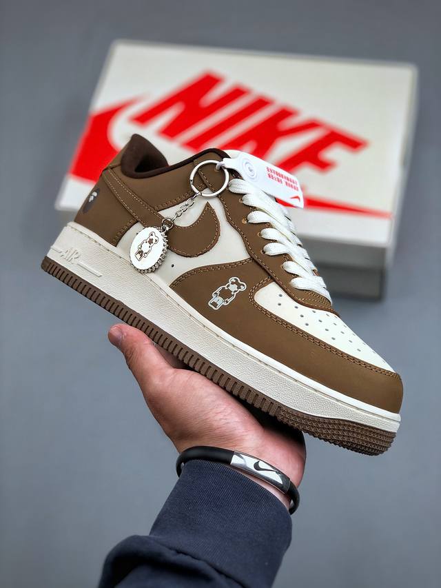 Nike Air Force 1'07 Low Bape联名-棕暴力熊 空军一号 低帮休闲板鞋 Df0188-013 #原楦头原纸板 原装鞋盒 定制五金配件 内