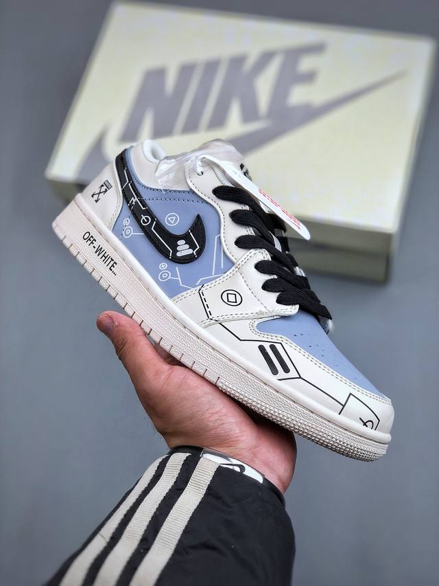 Air Jordan 1 Retro Low X Off-White 米蓝电玩官方同步新色 原装级产物拒绝公底 立体鞋型 细节完美 高清洁度 购置公司同步原材料