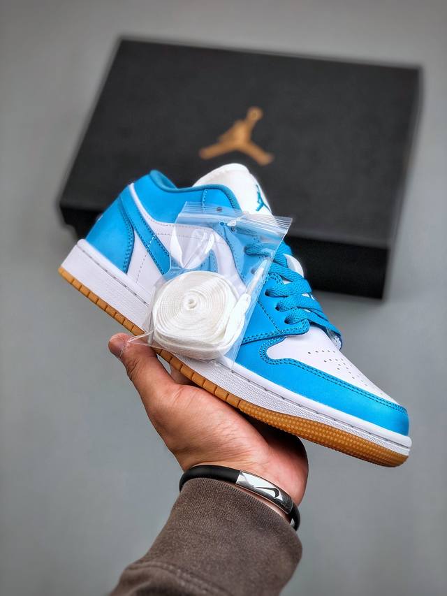 Nike Air Jordan 1 Low 白蓝 Aj1乔1低帮休闲板鞋 同步官方配色 市场唯一独家头层皮打造 原鞋原档案开发 原厂皮料 原档冲孔鞋头 正确满胶